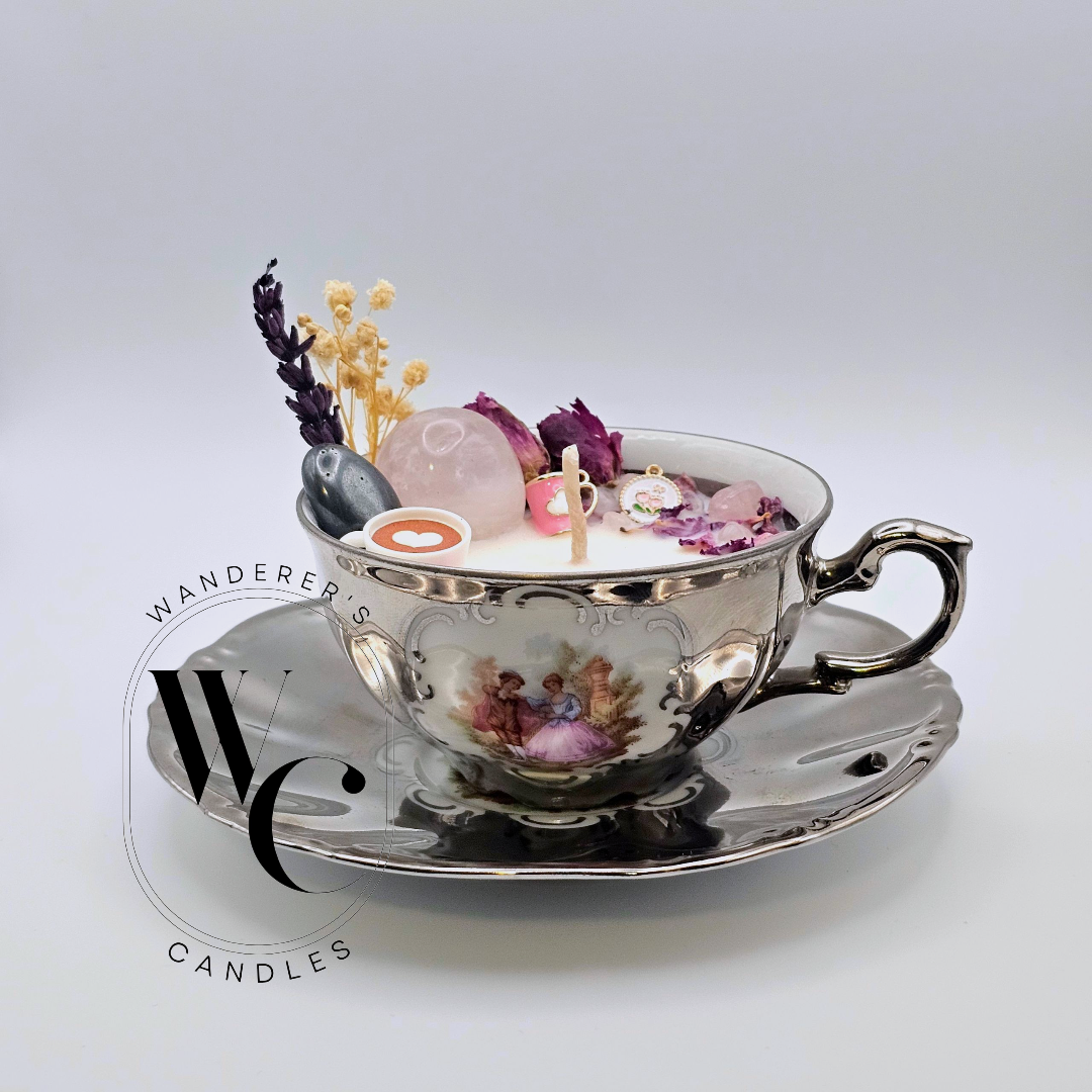 Silver Promise - Tea Cup Candle